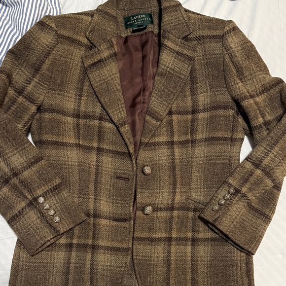 Vintage Ralph Lauren Signature blazer Brown Plaid size 8 women’s 100%wool - Picture 10 of 14